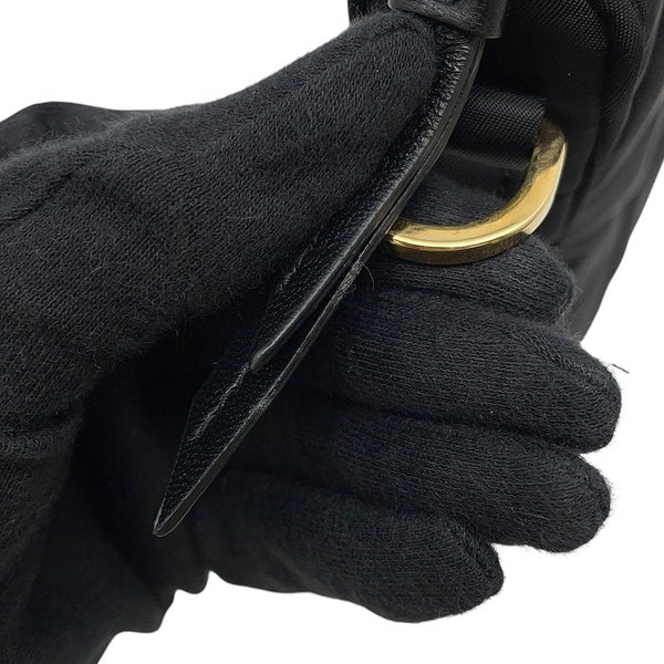 プラダ ショルダーバッグ キルティング トライアングルロゴ ナイロン 1BC232 PRADA 黒