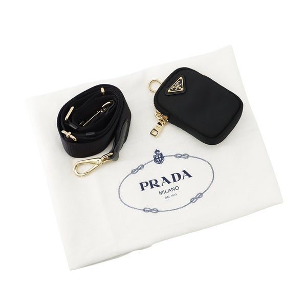 プラダ ショルダーバッグ キルティング トライアングルロゴ ナイロン 1BC232 PRADA 黒