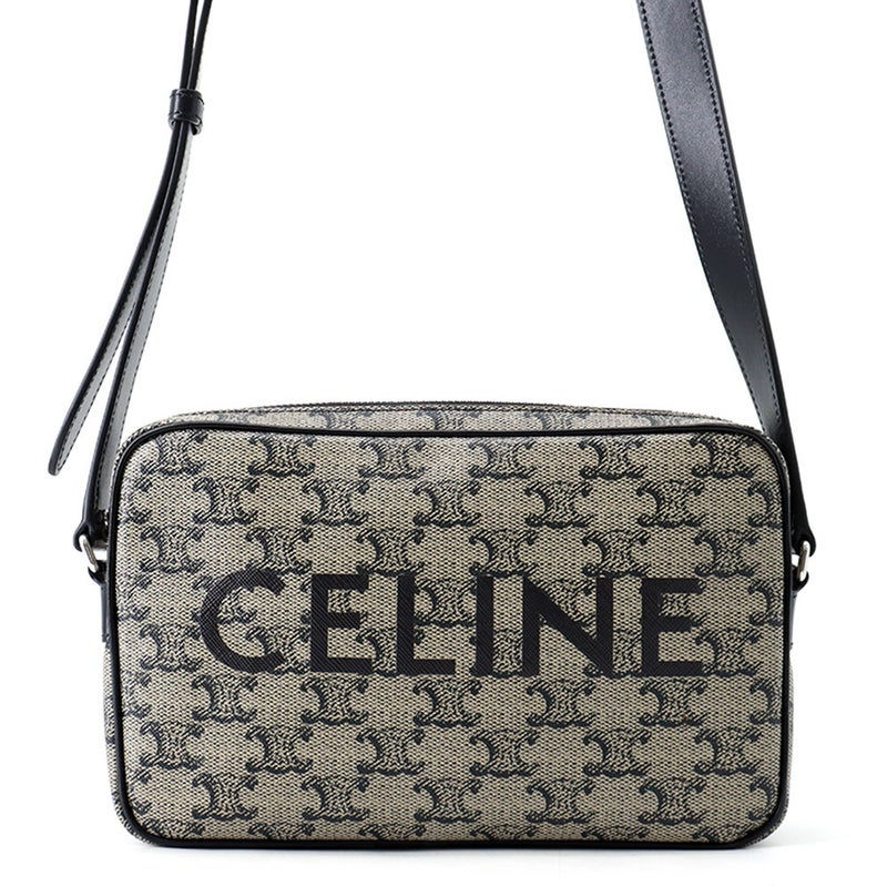セリーヌ ショルダーバッグ トリオンフ ホリゾンタル ミディアム メッセンジャーバッグ PVC 194502 CELINE 黒