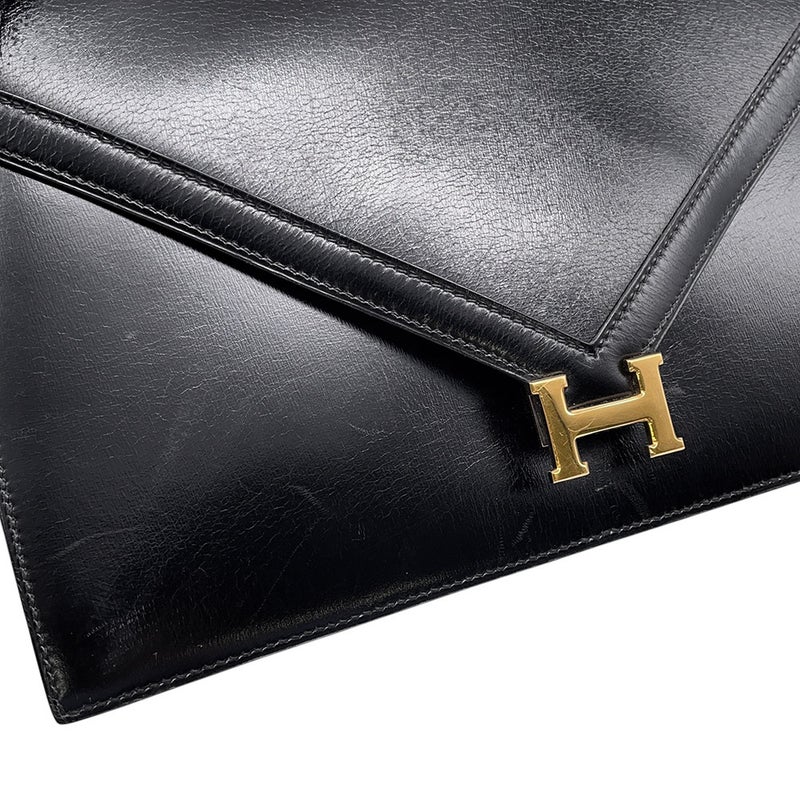 エルメス ショルダーバッグ リディ ブラック/ゴールド金具 ボックスカーフ 〇N刻印 HERMES バッグ 黒