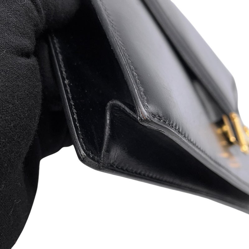 エルメス ショルダーバッグ リディ ブラック/ゴールド金具 ボックスカーフ 〇N刻印 HERMES バッグ 黒