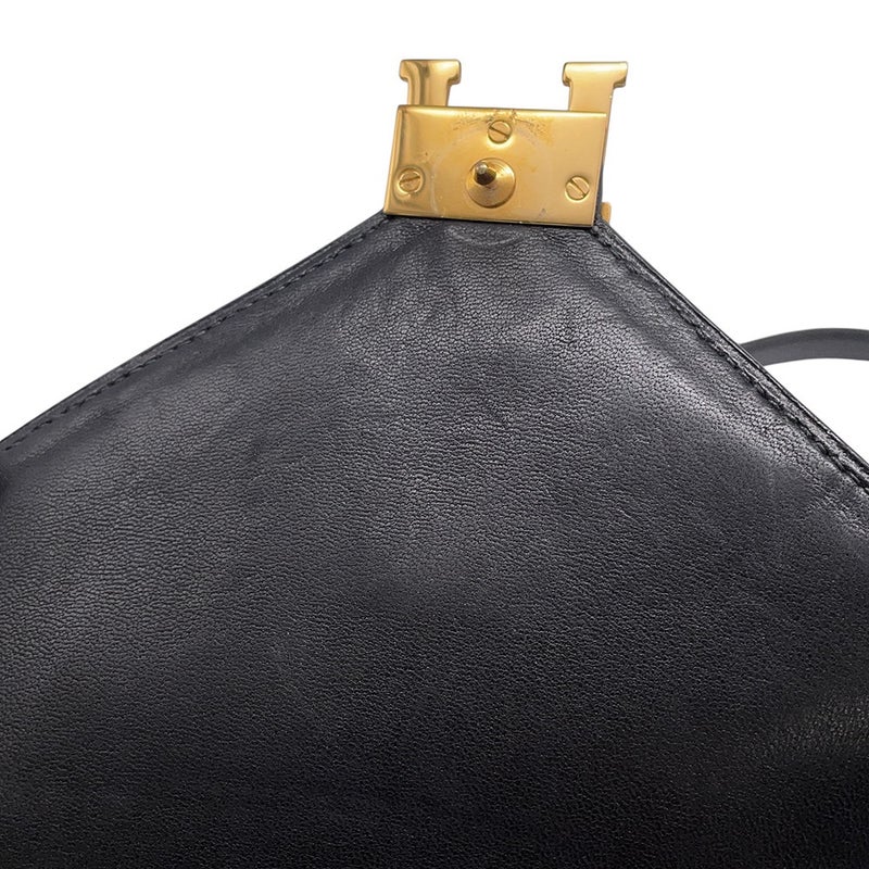 エルメス ショルダーバッグ リディ ブラック/ゴールド金具 ボックスカーフ 〇N刻印 HERMES バッグ 黒