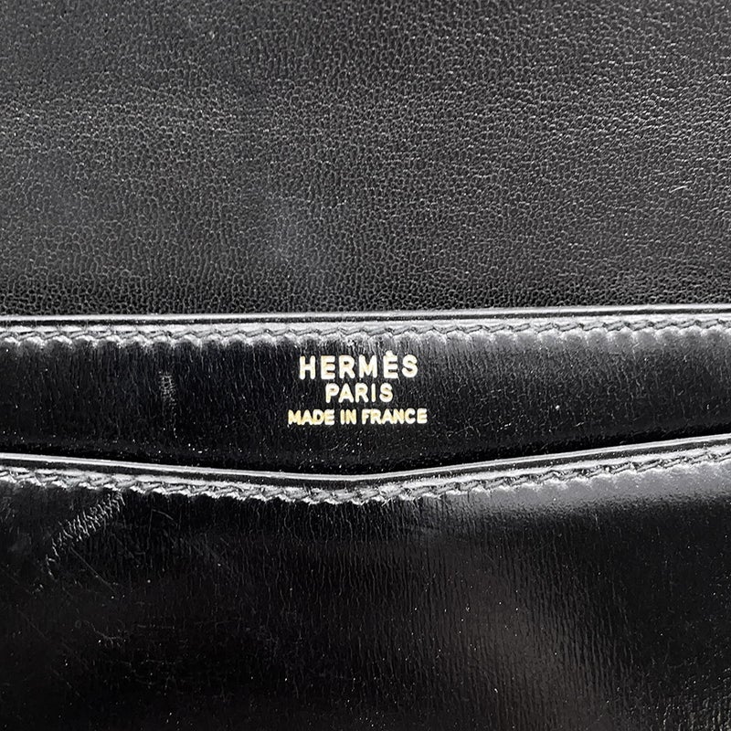 エルメス ショルダーバッグ リディ ブラック/ゴールド金具 ボックスカーフ 〇N刻印 HERMES バッグ 黒