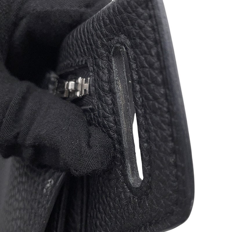 エルメス ベルトポーチ ブラック/シルバー金具 トゴ □M刻印 HERMES ボディバッグ ポーチ ソルド品