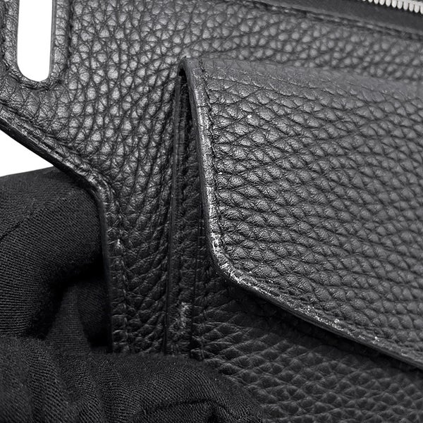 エルメス ベルトポーチ ブラック/シルバー金具 トゴ □M刻印 HERMES ボディバッグ ポーチ ソルド品