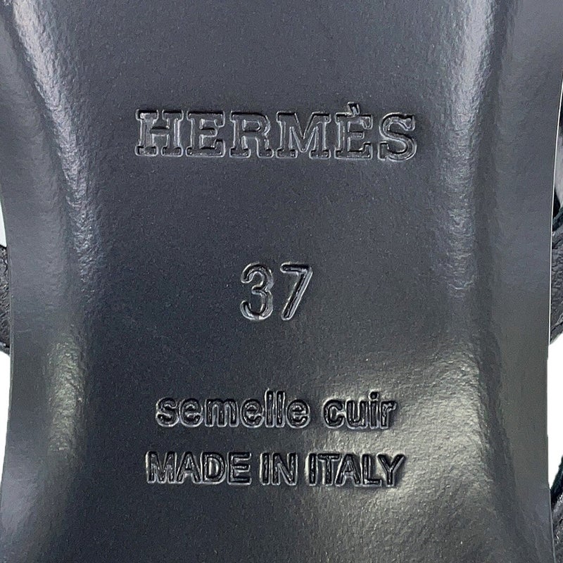 エルメス サンダル ノーリア レザー レディースサイズ37 HERMES 靴 黒
