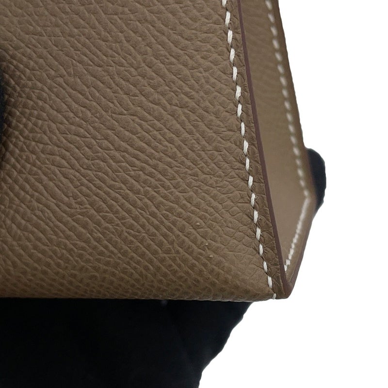 エルメス ハンドバッグ ミニケリー2 外縫い エトゥープ/ゴールド金具 エプソン K刻印 HERMES 2wayバッグ