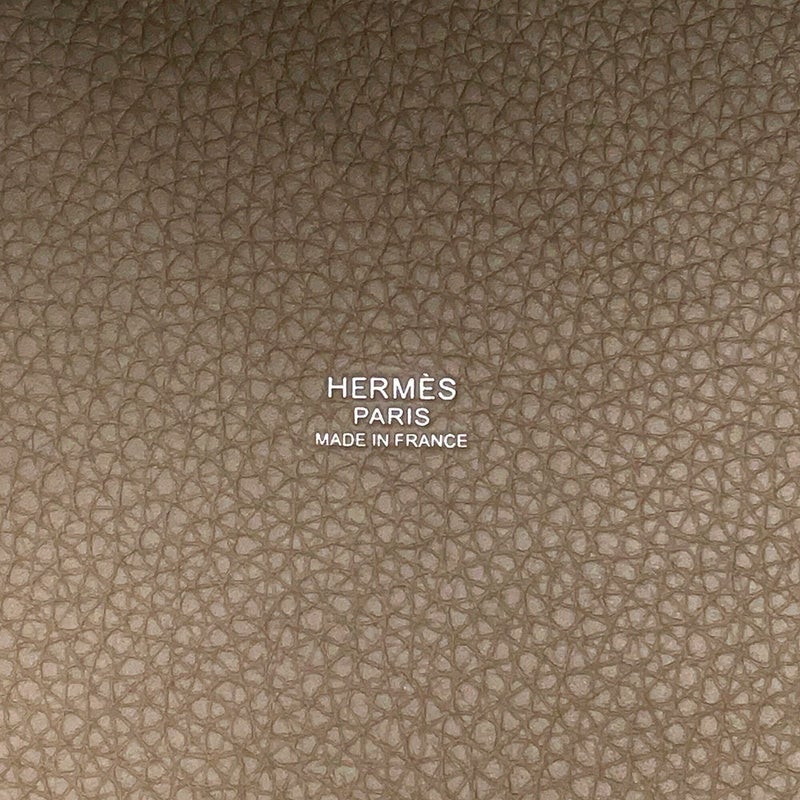 エルメス ハンドバッグ ピコタンロックMM エトゥープ/シルバー金具 トリヨンクレマンス K刻印 HERMES