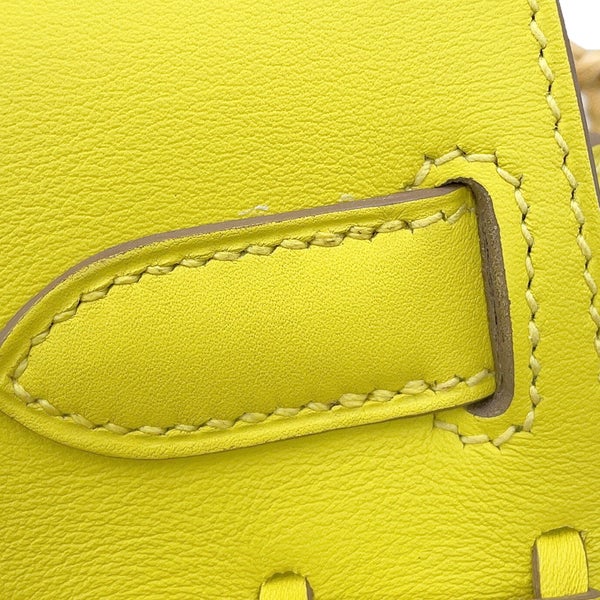 エルメス ハンドバッグ ケリー35 ピクニック ライム/ナチュラル/シルバー金具 スイフト/柳 U刻印 HERMES 2wayバッグ