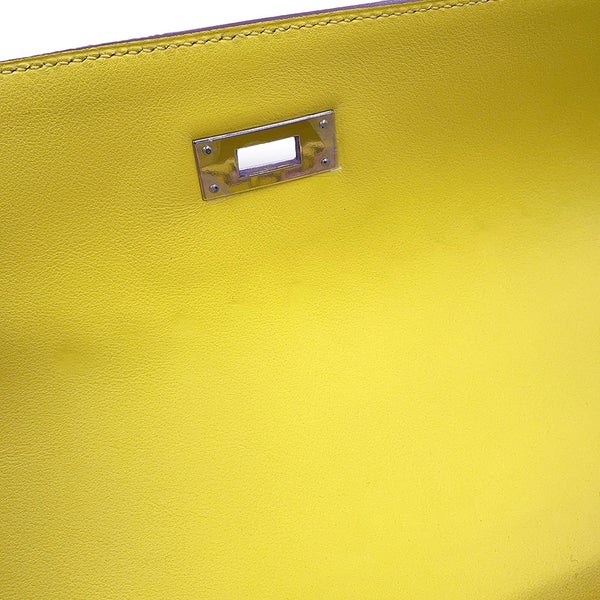エルメス ハンドバッグ ケリー35 ピクニック ライム/ナチュラル/シルバー金具 スイフト/柳 U刻印 HERMES 2wayバッグ