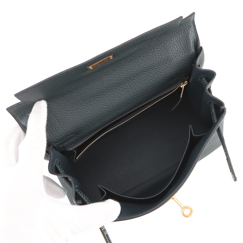 エルメス ハンドバッグ ケリー25 内縫い タッチ ヴェールシプレ/ヴェールルソー/ゴールド金具 トゴ/ リザード G刻印 Kelly 2way
