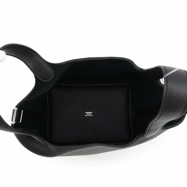 エルメス ハンドバッグ ピコタンロックPM ブラック/シルバー金具 トリヨンクレマンス W刻印 黒