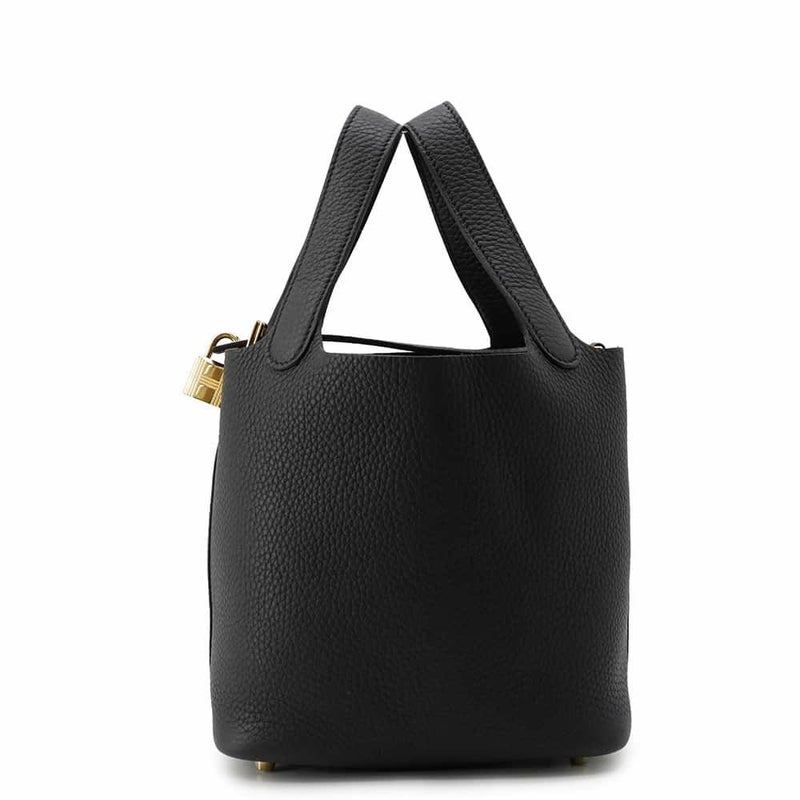 エルメス ハンドバッグ ピコタンロックPM ブラック/ゴールド金具 トリヨンクレマンス W刻印 黒