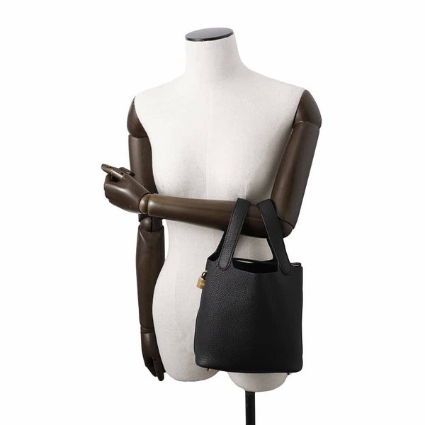 エルメス ハンドバッグ ピコタンロックPM ブラック/ゴールド金具 トリヨンクレマンス W刻印 黒
