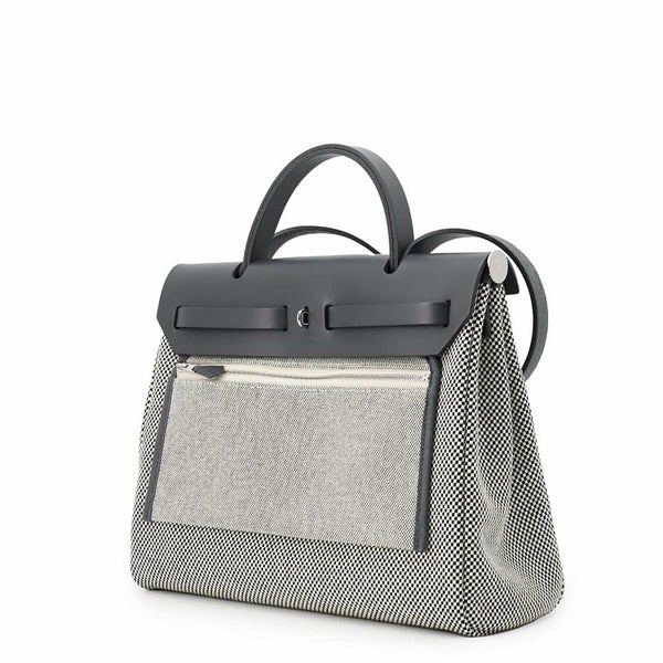 エルメス エールバッグジップPM ルトゥルネ アルドワーズ/ブラック/ホワイト/シルバー金具 トワルキャドリーユ/ヴァッシュハンター W刻印