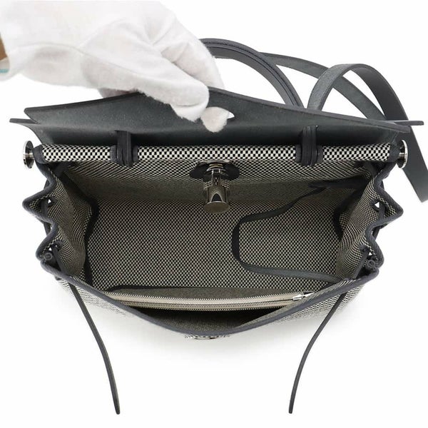 エルメス エールバッグジップPM ルトゥルネ アルドワーズ/ブラック/ホワイト/シルバー金具 トワルキャドリーユ/ヴァッシュハンター W刻印