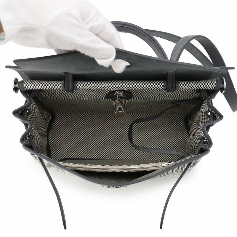 エルメス エールバッグジップPM ルトゥルネ アルドワーズ/ブラック/ホワイト/シルバー金具 トワルキャドリーユ/ヴァッシュハンター W刻印