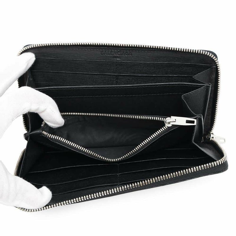 バレンシアガ 長財布 レザー 392124 BALENCIAGA ラウンドファスナー 黒