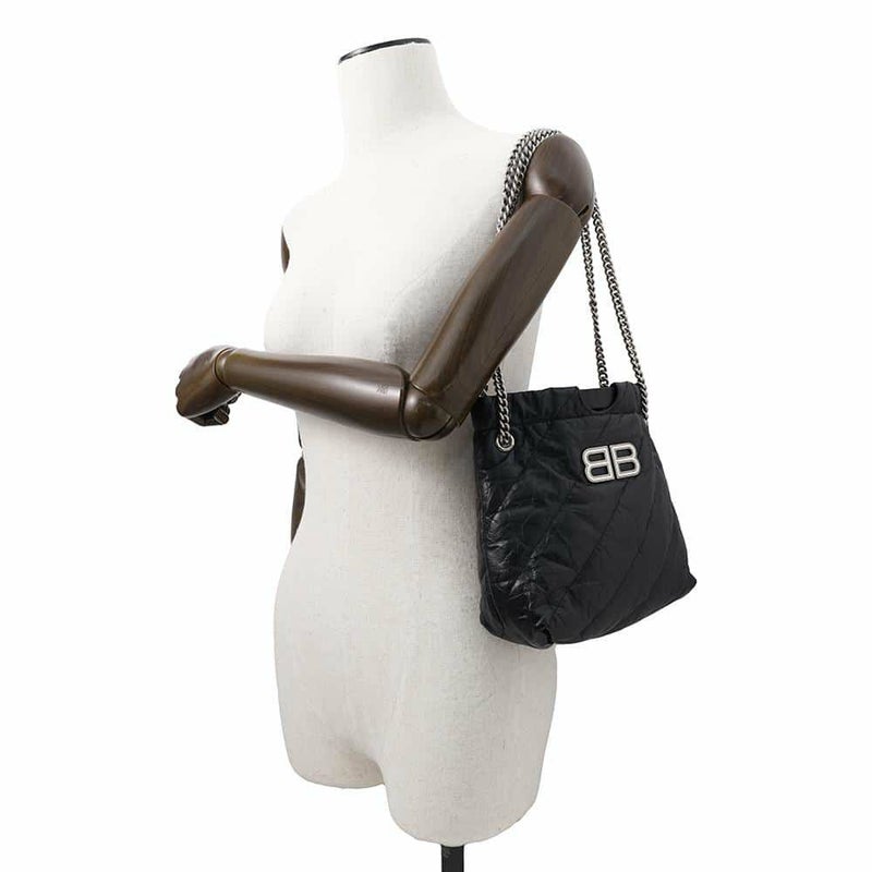 バレンシアガ チェーンショルダーバッグ クラッシュ XS トートバッグ 781796 BALENCIAGA 黒 キルト