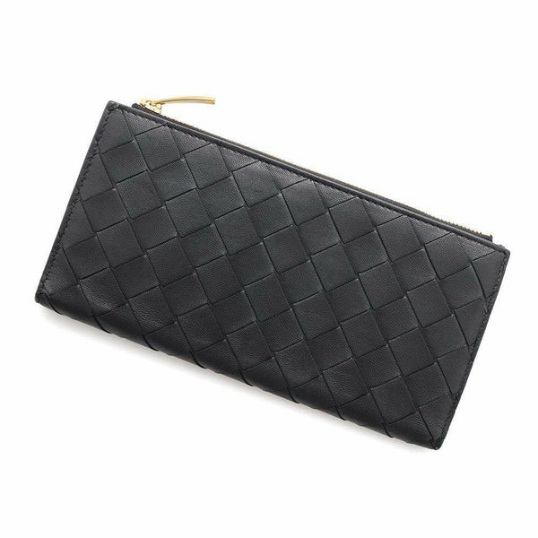ボッテガヴェネタ 長財布 イントレチャート レザー BOTTEGA VENETA 財布 黒