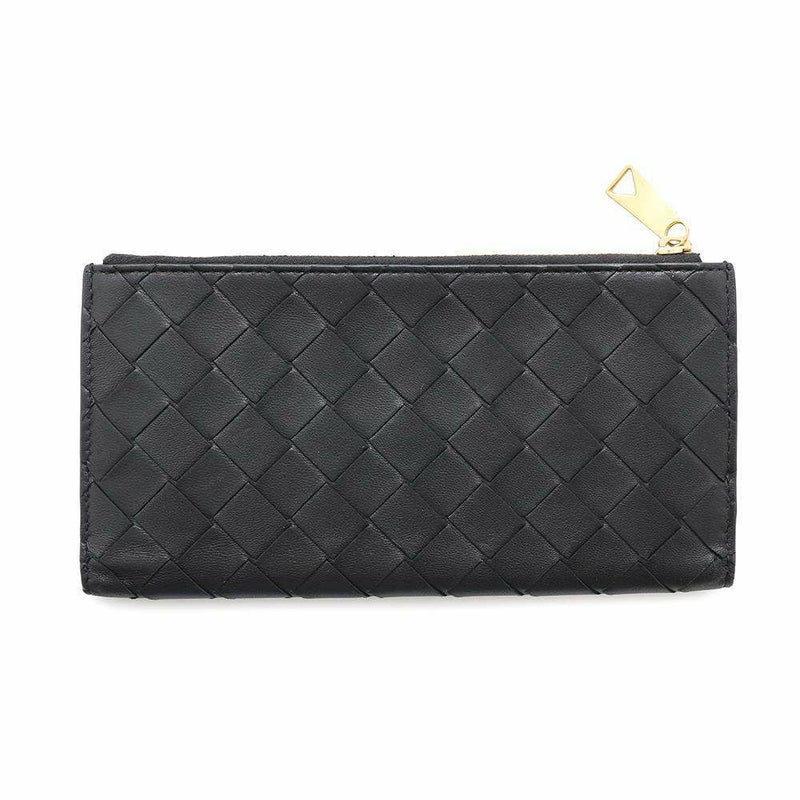 ボッテガヴェネタ 長財布 イントレチャート レザー BOTTEGA VENETA 財布 黒