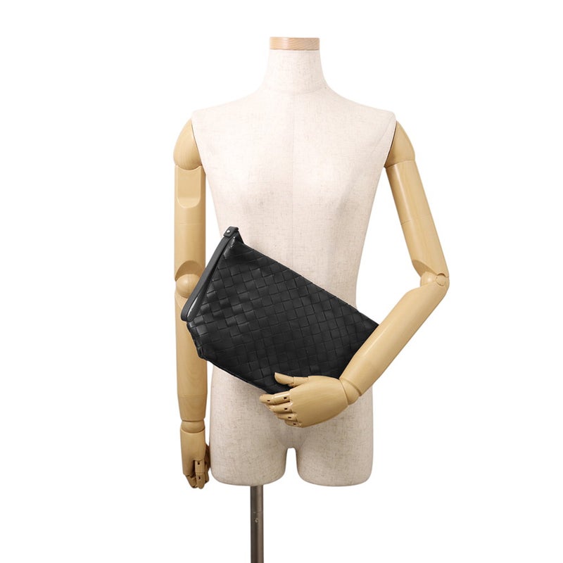 ボッテガヴェネタ クラッチバッグ イントレチャート レザー BOTTEGA VENETA 黒