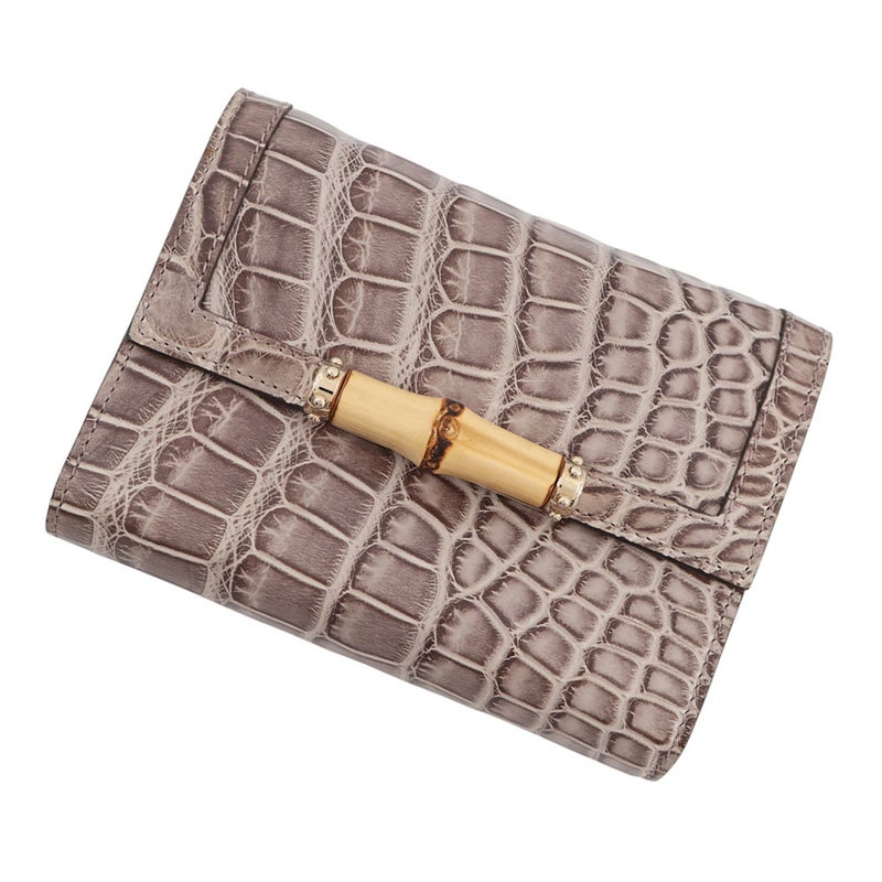 グッチ 三つ折り財布 バンブー マットクロコダイル 257017 GUCCI