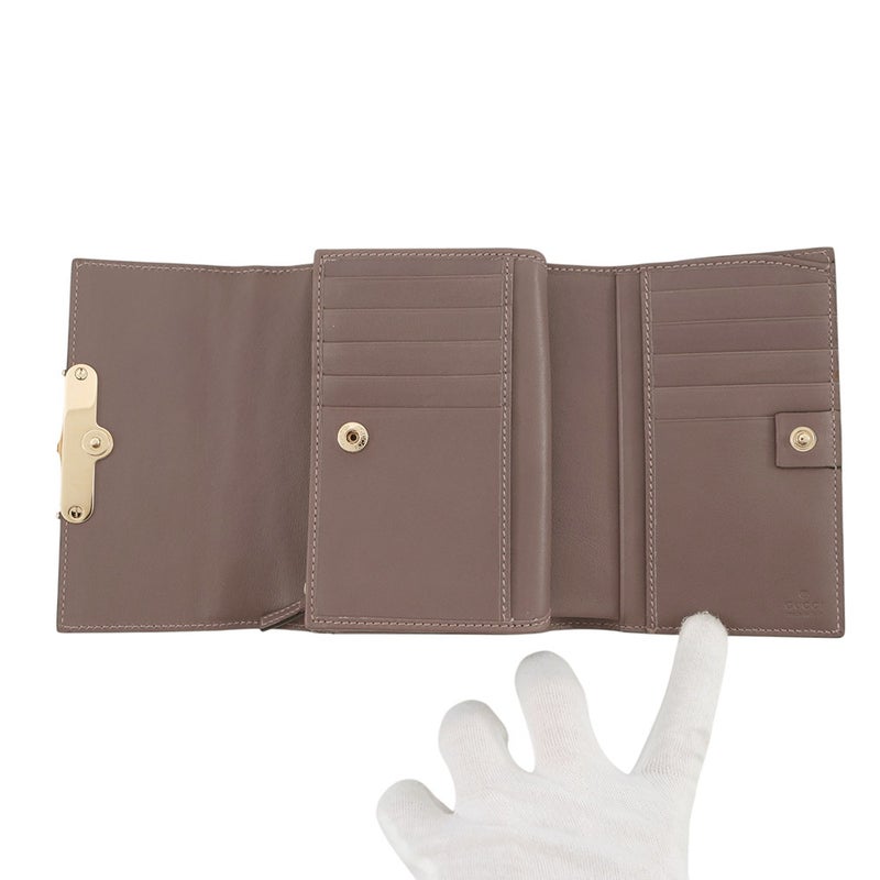 グッチ 三つ折り財布 バンブー マットクロコダイル 257017 GUCCI