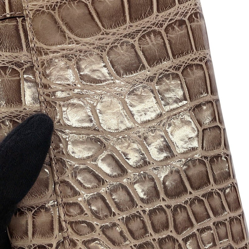 グッチ 三つ折り財布 バンブー マットクロコダイル 257017 GUCCI
