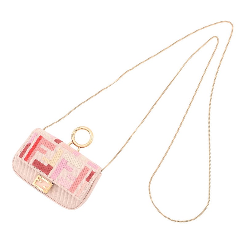 フェンディ バッグチャーム ナノ バゲット キャンバス 7AR844 FENDI