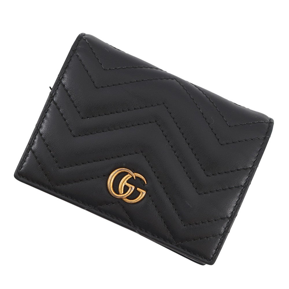 グッチ 二つ折り財布 GGマーモント コンパクトウォレット レザー