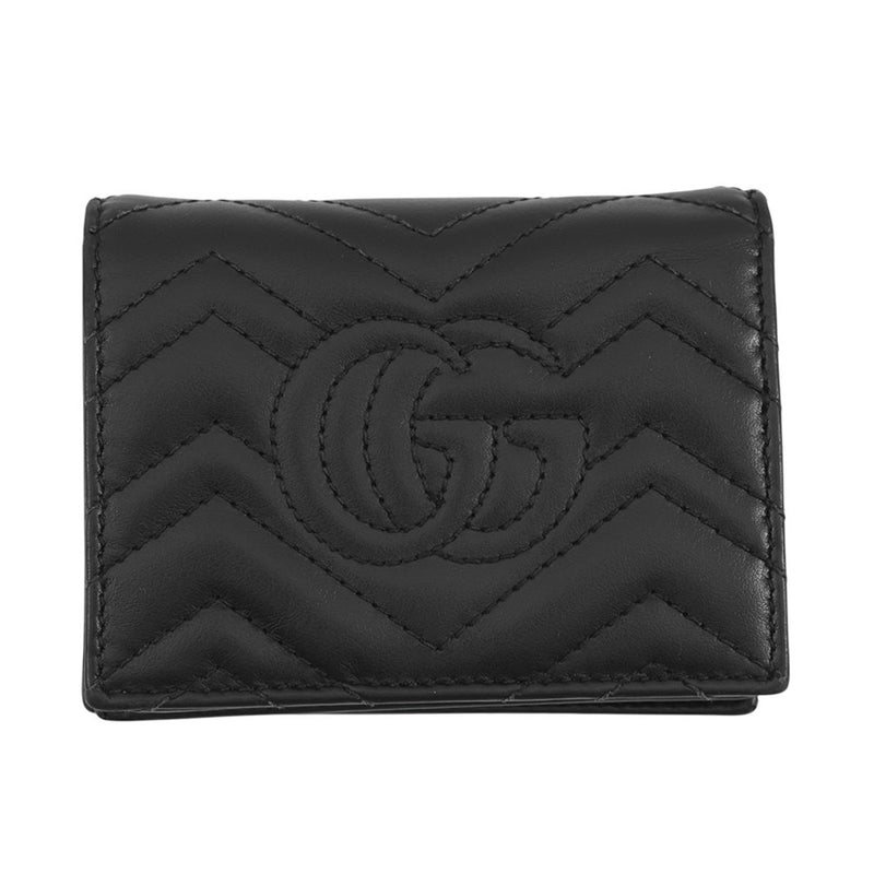 グッチ 二つ折り財布 GGマーモント コンパクトウォレット レザー 466492 GUCCI ダブルG 黒