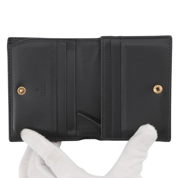 グッチ 二つ折り財布 GGマーモント コンパクトウォレット レザー 466492 GUCCI ダブルG 黒