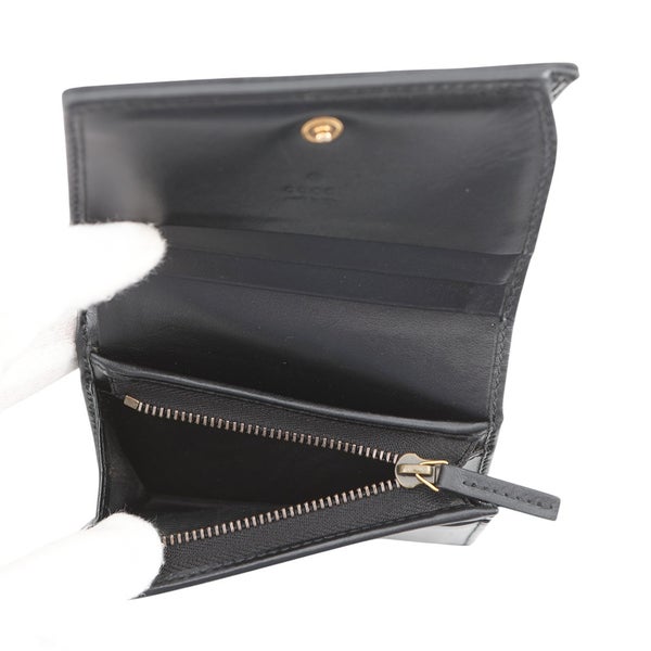 グッチ 二つ折り財布 GGマーモント コンパクトウォレット レザー 466492 GUCCI ダブルG 黒
