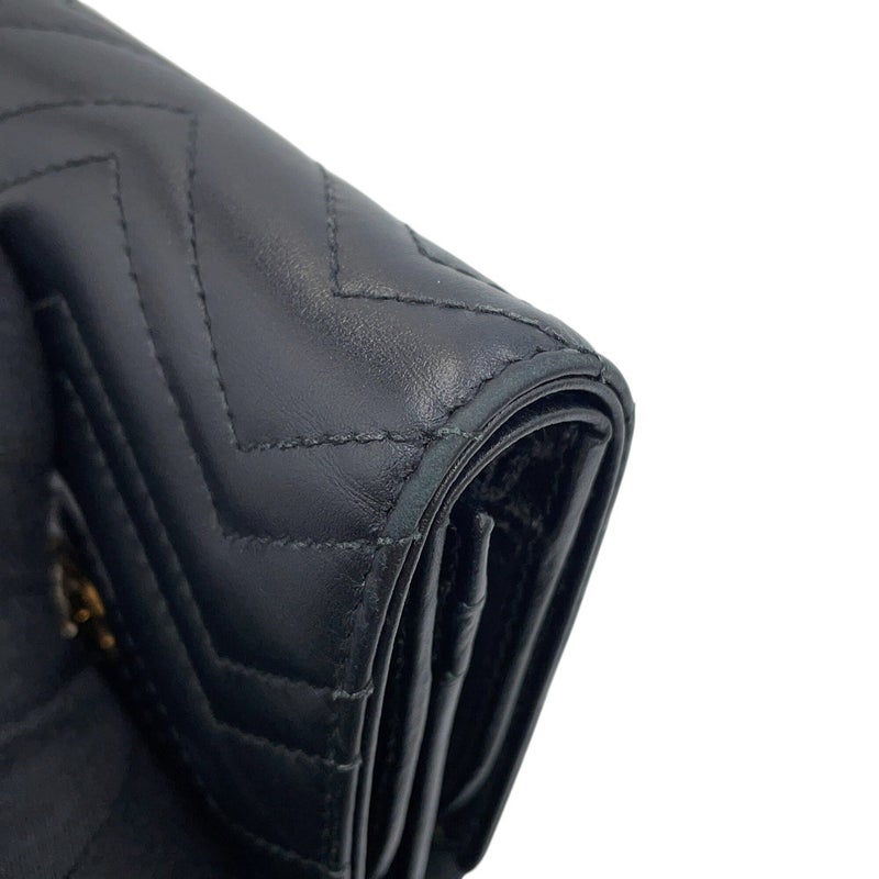 グッチ 二つ折り財布 GGマーモント コンパクトウォレット レザー 466492 GUCCI ダブルG 黒