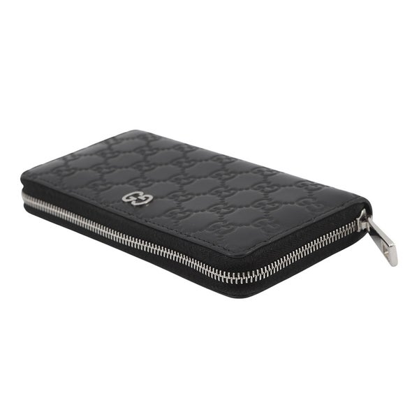 グッチ 長財布 グッチシマ ラウンドファスナー レザー 473928 GUCCI 黒