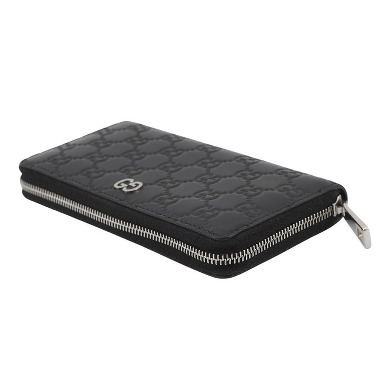グッチ 長財布 グッチシマ ラウンドファスナー レザー 473928 GUCCI 黒