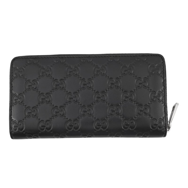 グッチ 長財布 グッチシマ ラウンドファスナー レザー 473928 GUCCI 黒