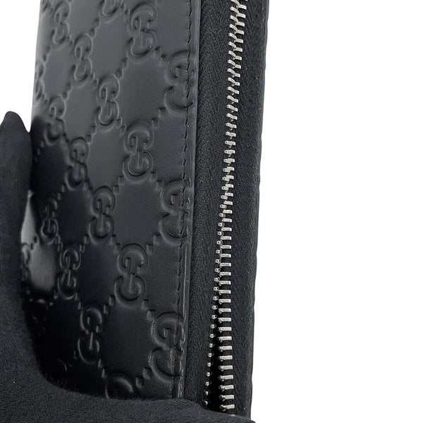 グッチ 長財布 グッチシマ ラウンドファスナー レザー 473928 GUCCI 黒