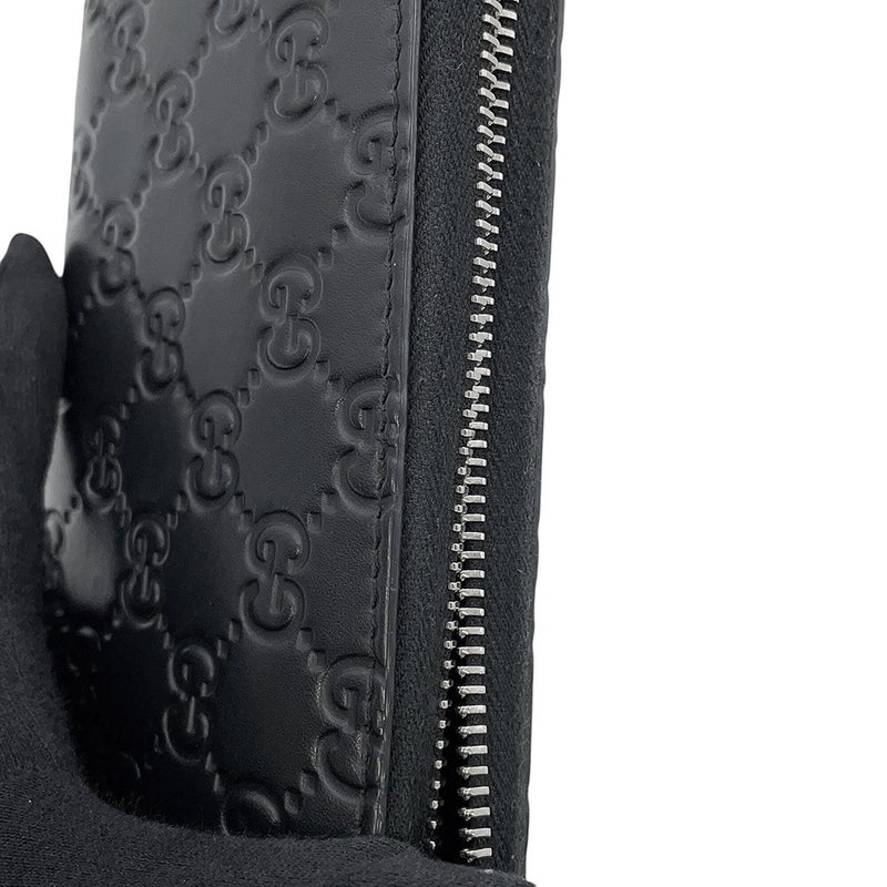 グッチ 長財布 グッチシマ ラウンドファスナー レザー 473928 GUCCI 黒