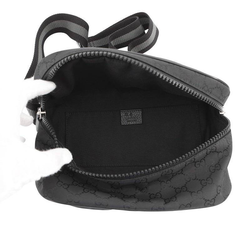 グッチ ボディバッグ GGナイロン 449182 GUCCI ショルダーバッグ アウトレット品 ウエストバッグ 黒