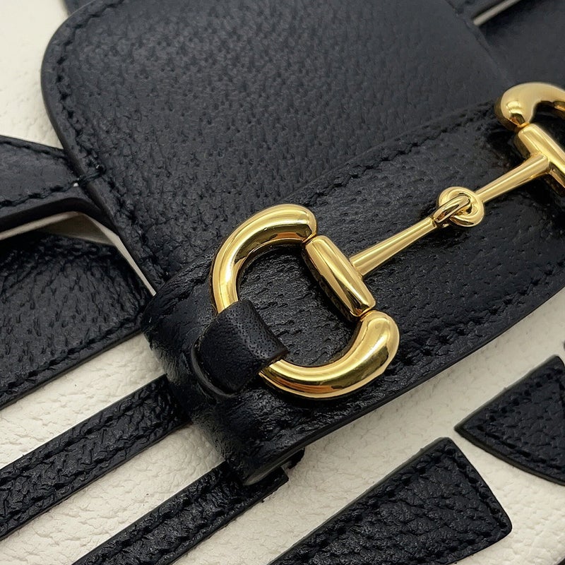 グッチ チェーンショルダーバッグ アディダスコラボ ホースビット1955 スモール 722009 GUCCI adidas 2way 白 黒