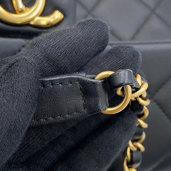 シャネル チェーンショルダーバッグ マトラッセ ココマーク トップハンドル ラムスキン AS1358 CHANEL 黒