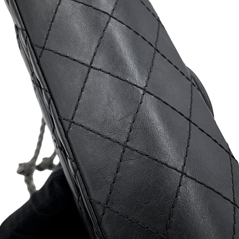 シャネル チェーンショルダーバッグ マトラッセ 2.55 エイジドカーフレザー A37586 CHANEL 黒