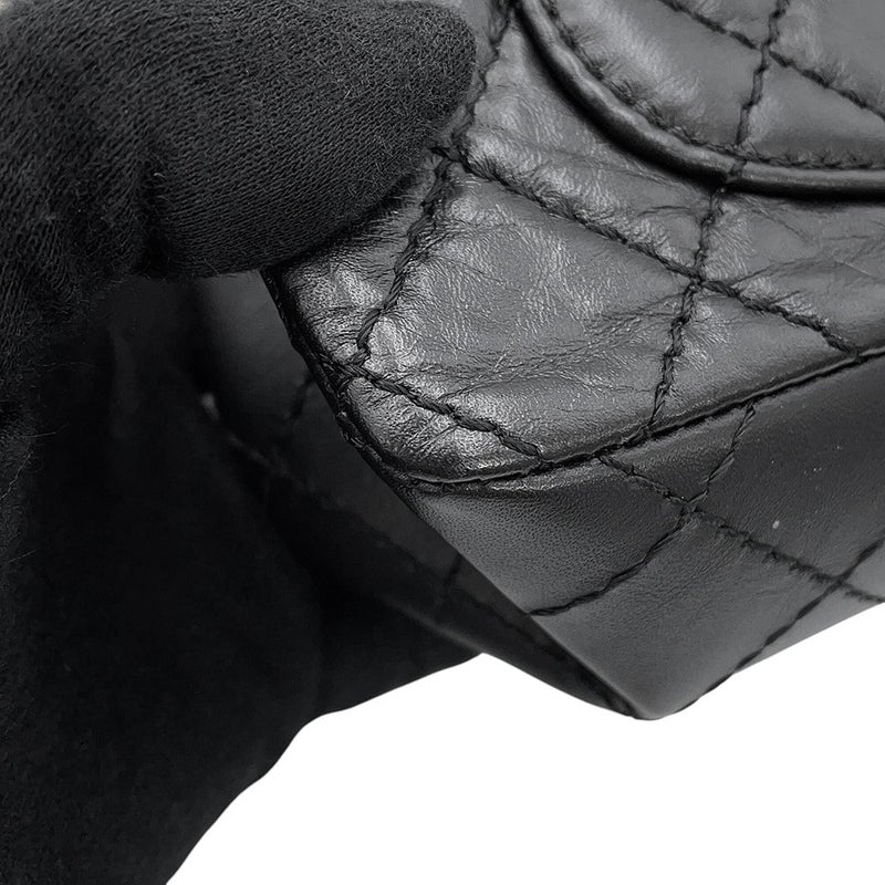 シャネル チェーンショルダーバッグ マトラッセ 2.55 ミニ エイジドカーフレザー AS0874 CHANEL 黒