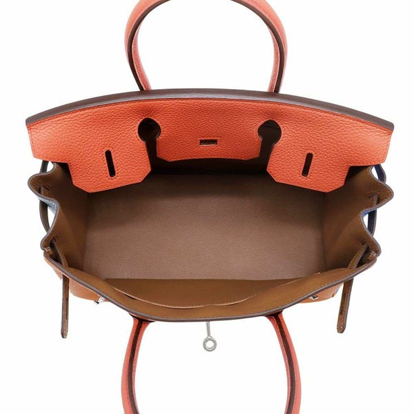 エルメス バーキン30 オレンジ/サンギーヌ/ブルーラン/ブルーイドラ/エタン/ゴールド/シルバー金具 トリヨンクレマンス □P刻印 Birkin