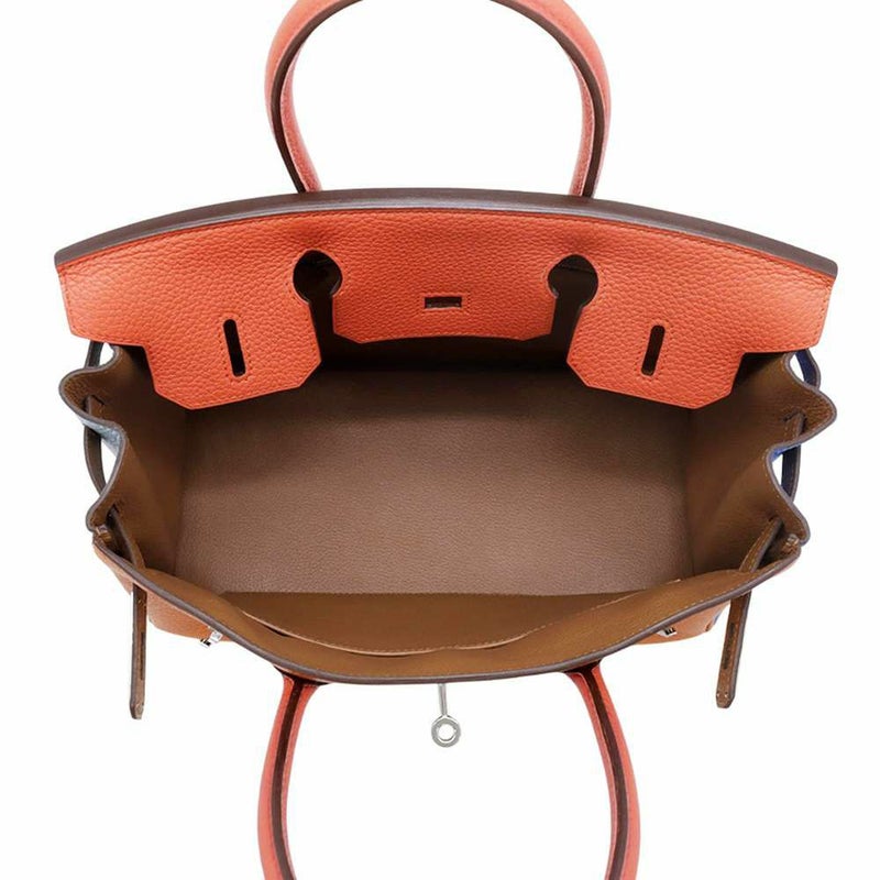 エルメス バーキン30 オレンジ/サンギーヌ/ブルーラン/ブルーイドラ/エタン/ゴールド/シルバー金具 トリヨンクレマンス □P刻印 Birkin