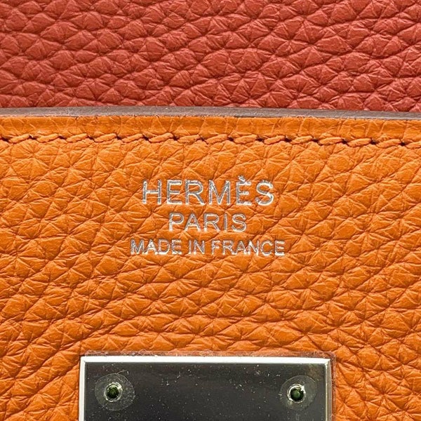 エルメス バーキン30 オレンジ/サンギーヌ/ブルーラン/ブルーイドラ/エタン/ゴールド/シルバー金具 トリヨンクレマンス □P刻印 Birkin
