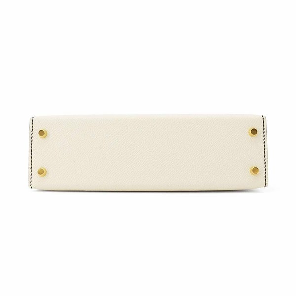 エルメス ハンドバッグ ミニケリードゥ 外縫い クレ/ブラック/ゴールド金具 エプソン W刻印 2wayショルダー 黒 SPO