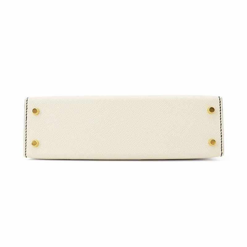 エルメス ハンドバッグ ミニケリードゥ 外縫い クレ/ブラック/ゴールド金具 エプソン W刻印 2wayショルダー 黒 SPO